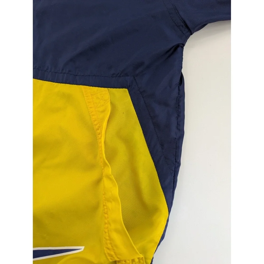 VTG 90s Nike Big‎ Swoosh Windbreaker Jacket Kids Large Blue Yellow Colorblock L